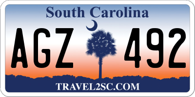 SC license plate AGZ492