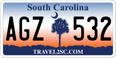SC license plate AGZ532