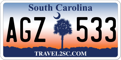 SC license plate AGZ533