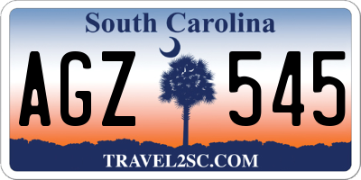 SC license plate AGZ545