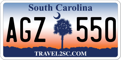 SC license plate AGZ550