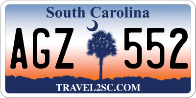 SC license plate AGZ552