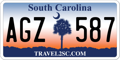 SC license plate AGZ587