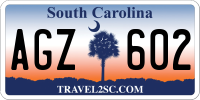 SC license plate AGZ602
