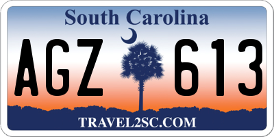 SC license plate AGZ613