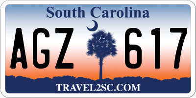 SC license plate AGZ617