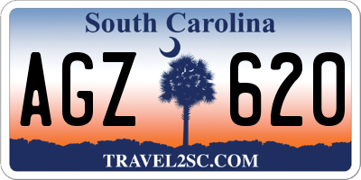 SC license plate AGZ620