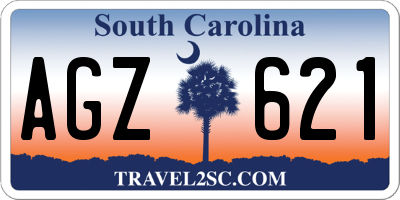 SC license plate AGZ621