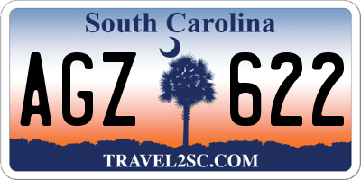 SC license plate AGZ622