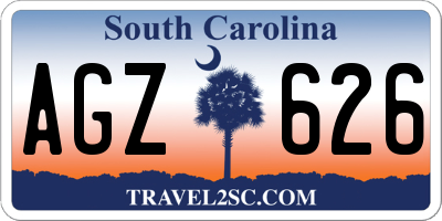 SC license plate AGZ626