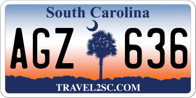SC license plate AGZ636