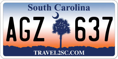 SC license plate AGZ637