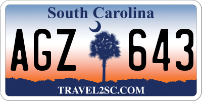 SC license plate AGZ643