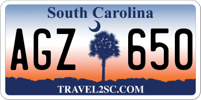 SC license plate AGZ650