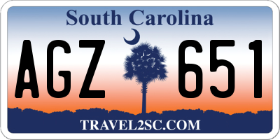 SC license plate AGZ651