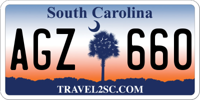 SC license plate AGZ660
