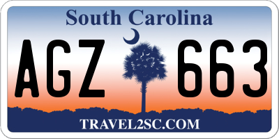 SC license plate AGZ663