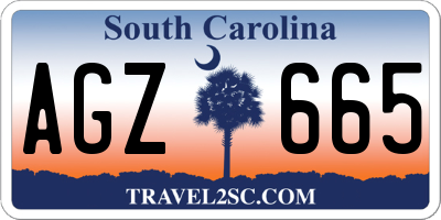 SC license plate AGZ665