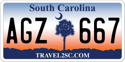 SC license plate AGZ667