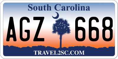 SC license plate AGZ668