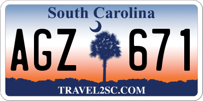 SC license plate AGZ671