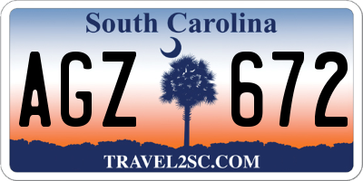 SC license plate AGZ672