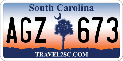SC license plate AGZ673