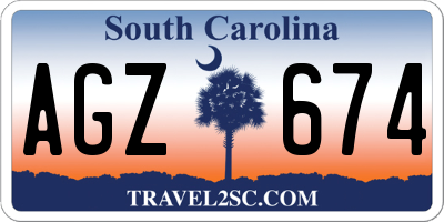 SC license plate AGZ674