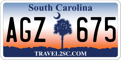 SC license plate AGZ675
