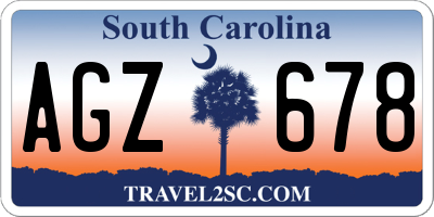 SC license plate AGZ678