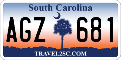 SC license plate AGZ681