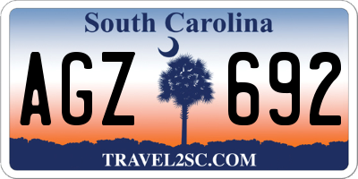 SC license plate AGZ692
