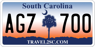 SC license plate AGZ700