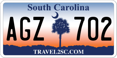 SC license plate AGZ702