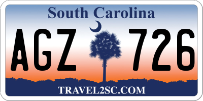 SC license plate AGZ726