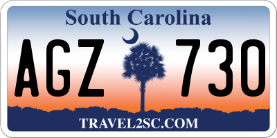SC license plate AGZ730