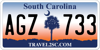 SC license plate AGZ733