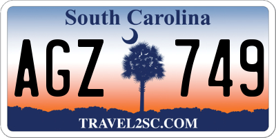 SC license plate AGZ749
