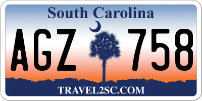 SC license plate AGZ758