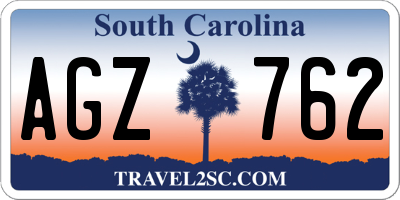 SC license plate AGZ762