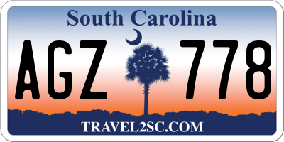 SC license plate AGZ778