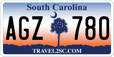 SC license plate AGZ780