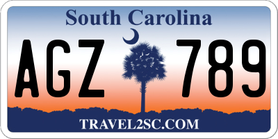 SC license plate AGZ789