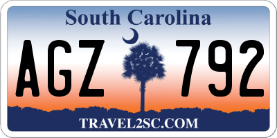SC license plate AGZ792