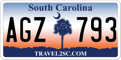 SC license plate AGZ793