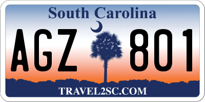 SC license plate AGZ801