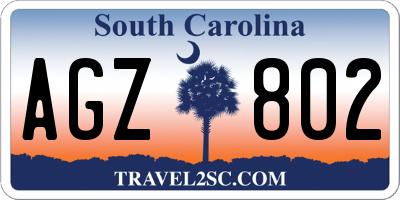 SC license plate AGZ802