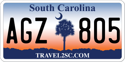 SC license plate AGZ805