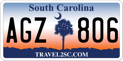SC license plate AGZ806