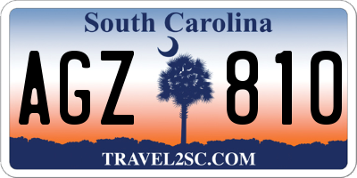 SC license plate AGZ810